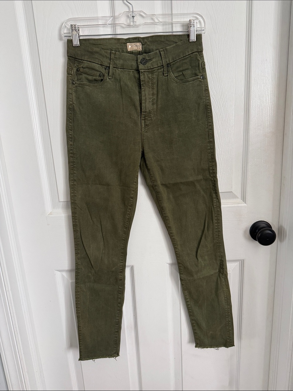 MOTHER Olive Green Skinny Jeans